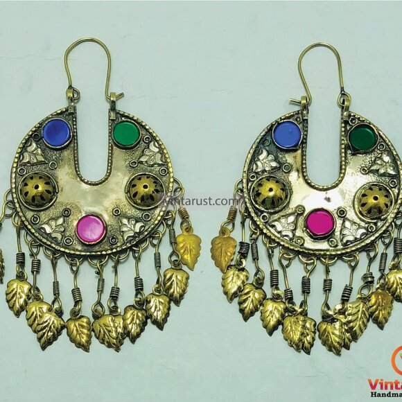 Afghan Kuchi Handmade Earring,Tribal Hoop Earrings, Ethnic Jewelry,Gift ForHer - Picture 3 of 11